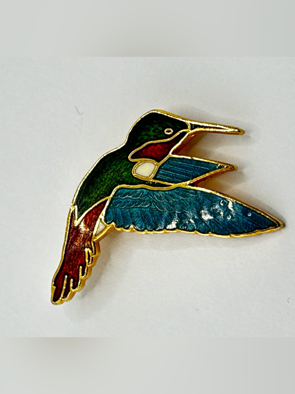 Enamel Hummingbird Bird Brooch- 1987 Wm. Spear